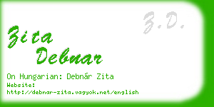 zita debnar business card