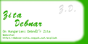 zita debnar business card